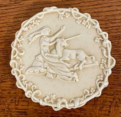 Facsimiles Ltd Lady and the Unicorn Bas Relief Wall Plaque 7'' Made USA