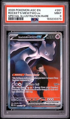 2026 POKEMON ASC EN-ASCENDED HEROES #281 TEAM ROCKET'S MEWTWO EX PSA 9