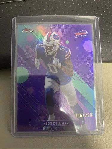 KEON COLEMAN 2025 TOPPS FINEST PURPLE #83 BILLS /250 Common Buffalo Sp