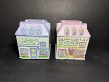 Vintage Lenox Village Candy & Nut Shoppe Canisters Pair 1993 Excellent (70)