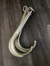 (2)15" J Hook with Chain Link Grade 70 Tow Axle Strap Wrecker Clevis WLL 5400LBS