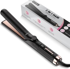 360 Airflow Styler Curling Iron, 2 in 1 Hair Straightener and Curler with Ve...