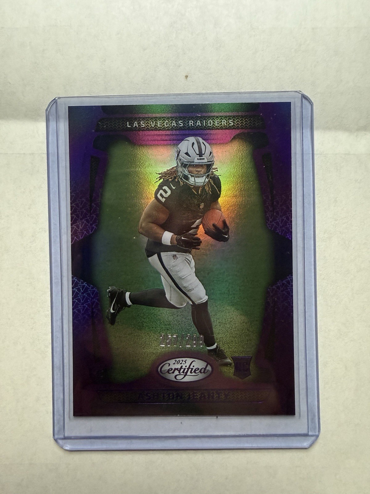 2025 Panini Certified - Rookies Ashton Jeanty #125 Mirror Purple /299 (RC)