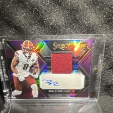 2022 Panini Select Brian Robinson Jr. Rookie Patch Auto Prizm /49 Commanders