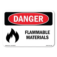 Flammable Materials ANSI Danger Sign Metal Plastic Decal