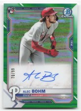2021 Bowman Chrome Alex Bohm RC Auto Green Refractor 70/99 Made