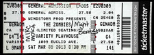 The Zombies Concert Ticket Stub Variety Playhouse Atlanta Georgia Psych 3/9/2013