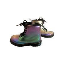 Dr. Martens JUNIOR 1460 RAINBOW CRINKLE LEATHER LACE UP BOOTS Girls US Size 3