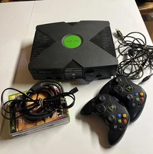 Original Xbox With 5 games/av&power Cords/2 Controllers Mostly Tested *Read*