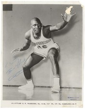 Al Attles Signed AUTO circa 1963-64 Team Issued San Francisco Warriors Photo