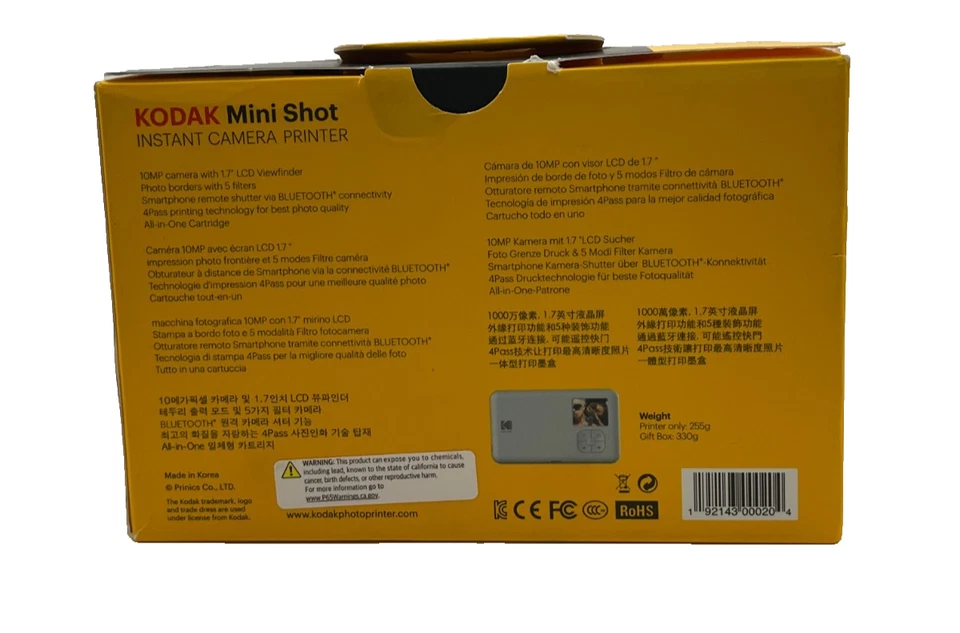 Impresora de cámara Kodak Mini Shot Instantánea de 10 MP 1 filtro - Naranja CAJA ABIERTA / USADA Foto 3 de 4