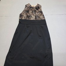 Allen B. by Allen Schwartz Dress Size 10 Black Lace Bodice Cocktail Sheath Midi