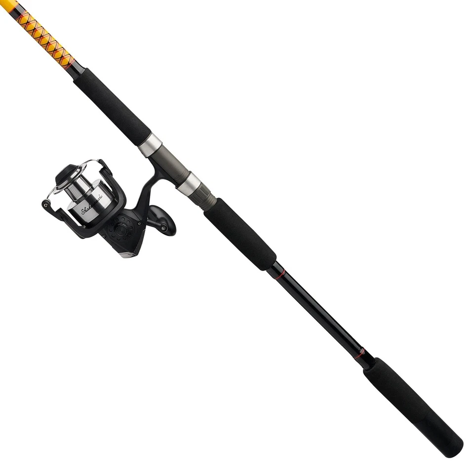 Combo de caña de pescar y carrete Ugly Stik Bigwater mediano pesado 2 piezas negro rojo amarillo Foto 4 de 4