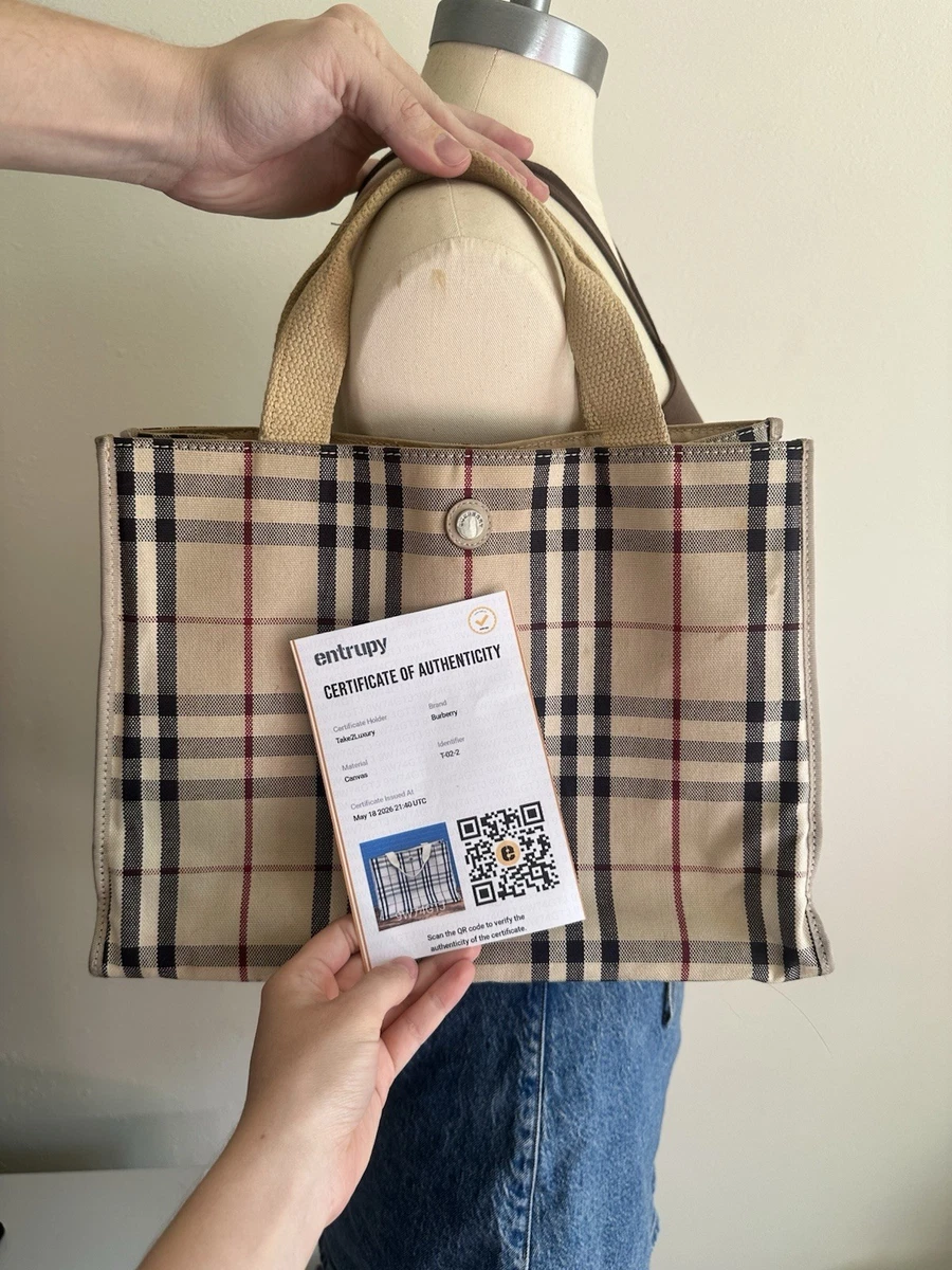 バッグ Burberry Nova Check Tote Bag Green Hand BURBERRY Nova Check