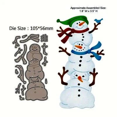 Happy Snowmen for Christmas Season Metal Cutting Die , Scrapbooking . DIY . DD1