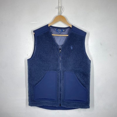 Polo Ralph Lauren Fleece Weste Herren M Navy Blau Performance Windschutzweste