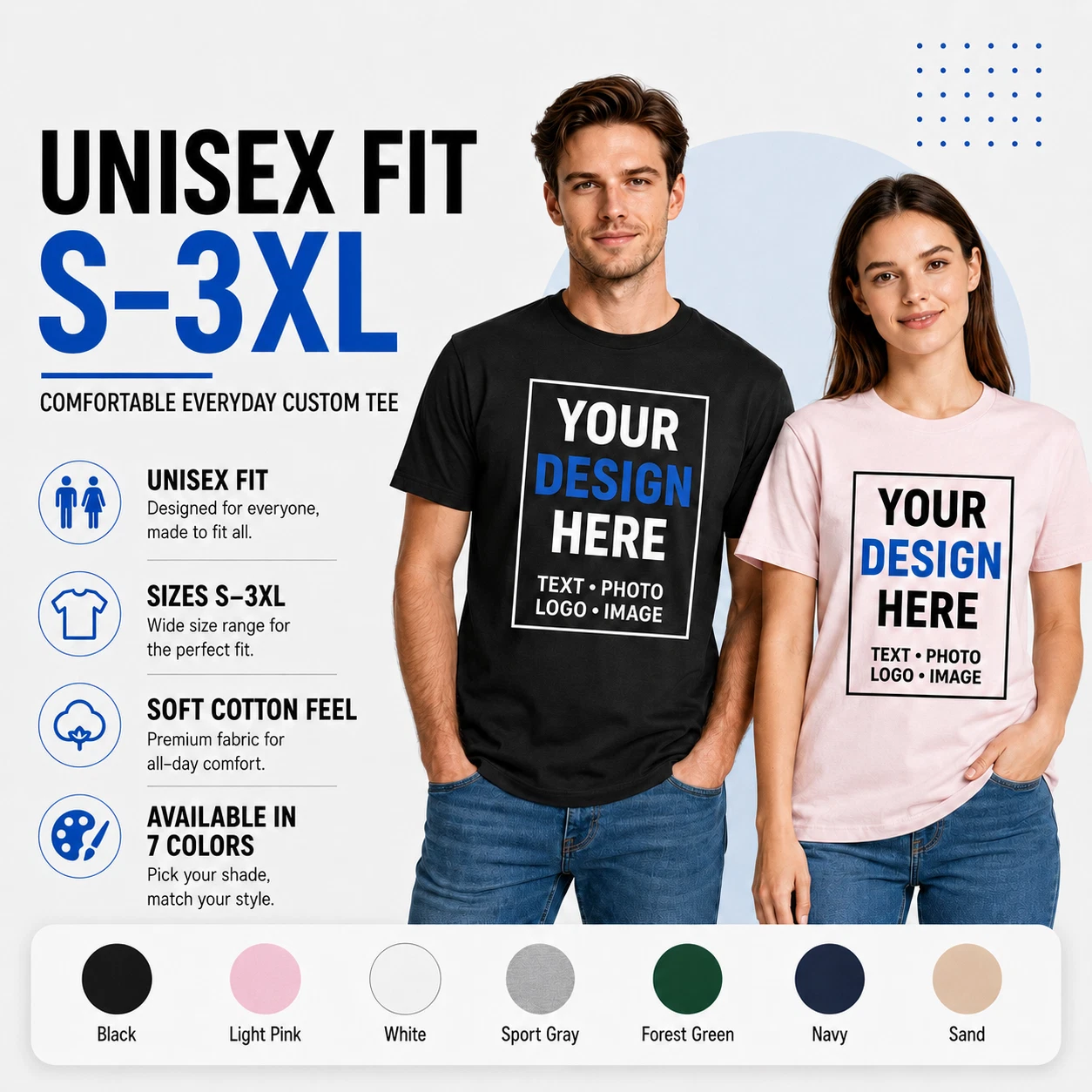 Custom T-Shirt Men’s Personalized tee Name Text Logo S-5XL 1 3 6 Pack Wholesale image 6