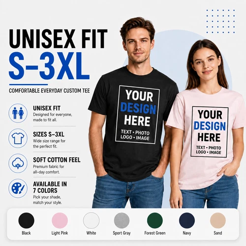 Custom T-Shirt Men’s Personalized tee Name Text Logo S-5XL 1 3 6 Pack Wholesale image 6
