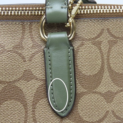 Bolso de Mano USADO COACH F29208 Signature PVC/cuero caqui marrón hombro - Imagen 12 de 15