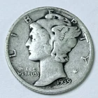 1939-S MERCURY DIME, 90% SILVER, VERY FINE DETAILS FREE SHIPPING #9247