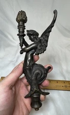 Antique Bronze Neoclassical Mythological Melusine Mermaid Lamp Parts Figural
