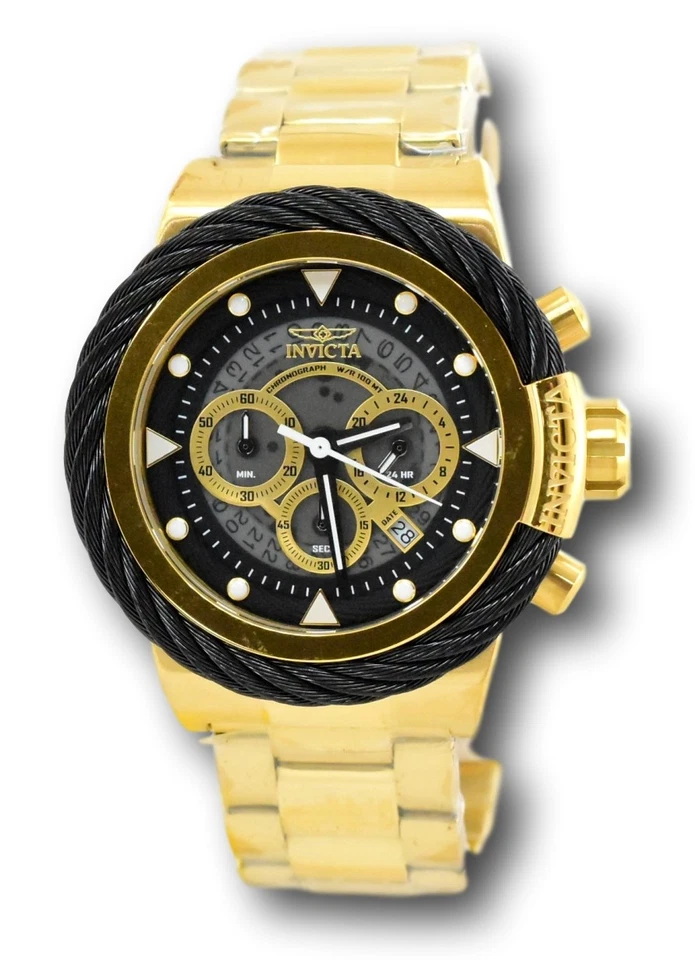 Reloj cronógrafo Invicta Bolt para hombre con esfera anatómica de acero inoxidable dorado de 50 mm 27800 Foto 4 de 4