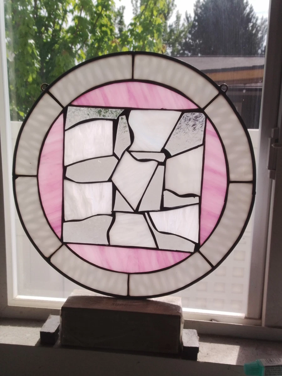 Pink Stained Glass Indiana Antique Stained Glass Windows for sale