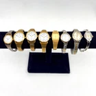 Vintage Ladies Quartz Watch Lot Timex Q Indigo Carriage Decade Gold-Tone