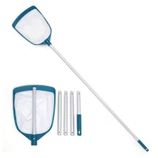 Upgrades Swimming Pool Leaf Net Skimmer Rake with Adjustable Aluminum Pole an...