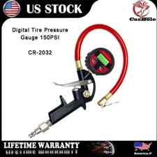 Digital Tire Pressure Gauge Meter Tester Tire Inflator 150PSI Lock-On Air Chuck