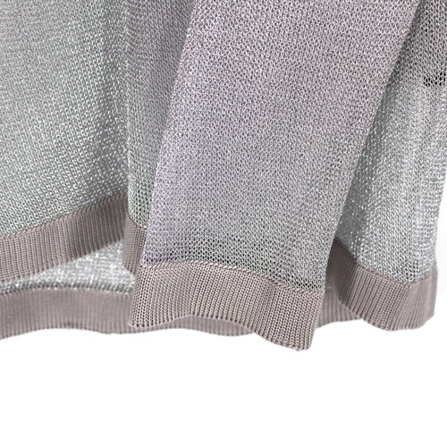 Tom Ford Silk Blend Silver V-Neck Open Knit Long Sleeve Sweater XL Mesh Top - 第 4/7 張圖片