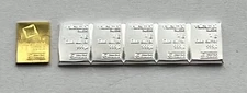 1 gram GOLD & 5 x 1-gram SILVER 999 PURE VALCAMBI SWISS BULLION Combibar