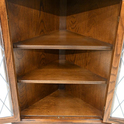 Old Charm Hanging Corner Display Cabinet Leaded Glass Tudor Brown FREE Delivery* - Picture 18 of 19