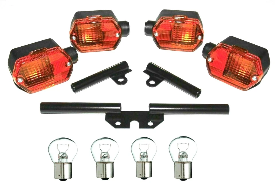 Satz Blinker Blinkerhalter Birnen 12V 6-eckig Simson MZ ETZ 125 150 250 251 Gelb - Bild 1 von 1