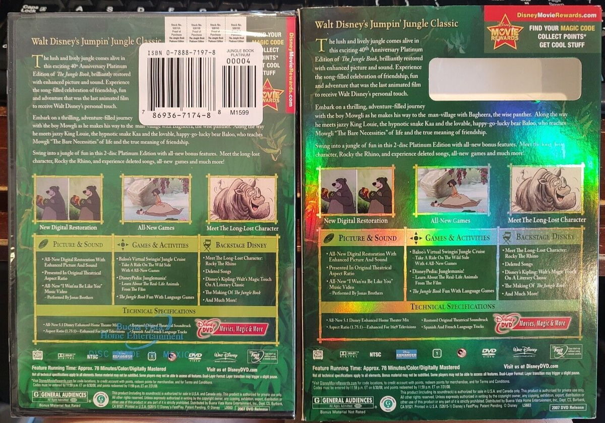 The Jungle Book DVD 2007 2-Disc Set 40th Anniversary Platinum