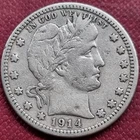 1914 Barber Quarter 25c Better Grade VF Details #69844