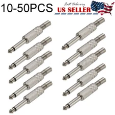 1/4'' 6.35mm Male Mono Audio Cable Jack Spring Connector Plug US New