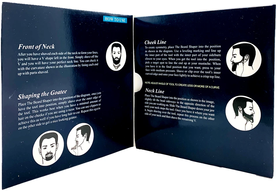 Beard Shaping Comb Styling Template Men Mustache Beard Shape Tool Inbuilt Combs - Image 3 of 4