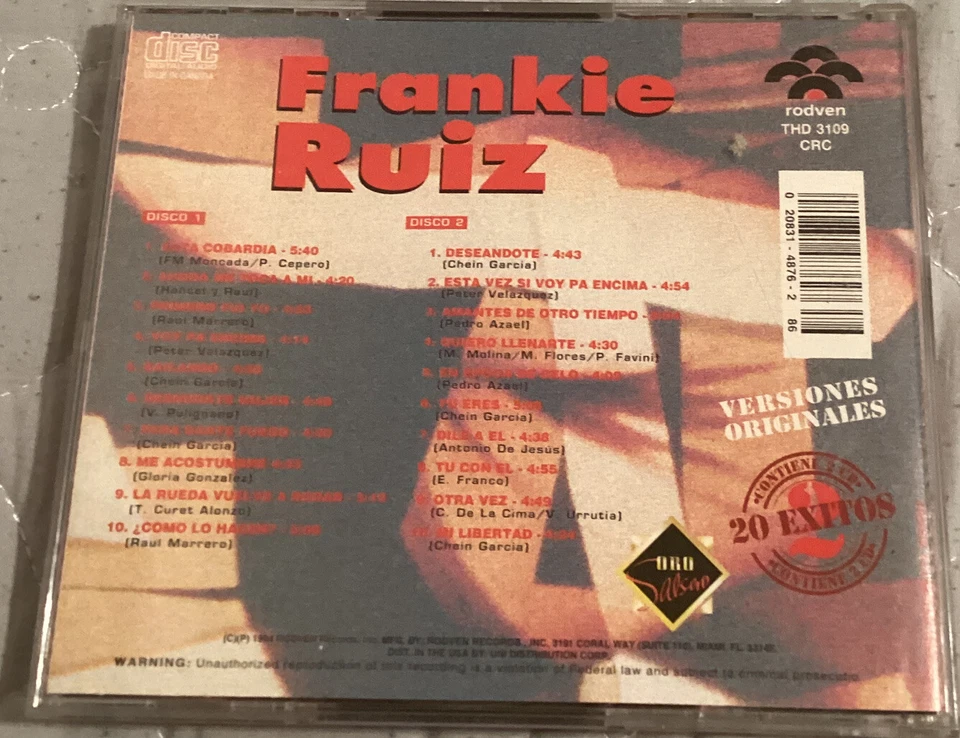 Frankie Ruiz,Oro Salsero 20 Éxitos En Dos CDs Foto 2 de 4