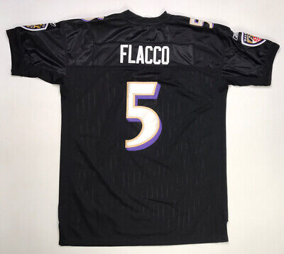 Reebok Baltimore Ravens Joe Flacco 5 Jersey Men Adult Sz 52 Black Authentic NFL | eBay