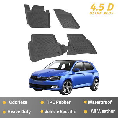 Floor Mats for Skoda Fabia 2015-2021 Floor Liner for Cars Costum Fit Black