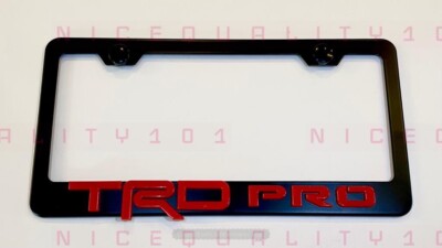 3D TRD Sports Pro Stainless Steel Black Finished License Plate Frame Rust Free