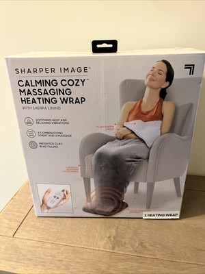 Sharper Image Calming Cozy Heating Blanket Massager, Grey