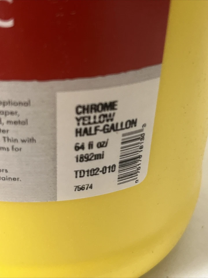 Handy Art Acrylic Paint Half Gallon Chrome Yellow Qty 2 Half Gallons - Image 3 of 3
