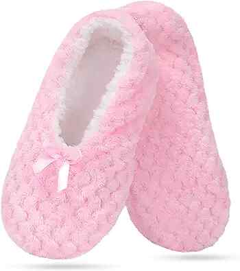 Weiche Pantoffelsocken warm gemütlich unscharf Schläfer rutschfeste Sohle gefüttert 6,5-7,5 rosa - Bild 1 von 7