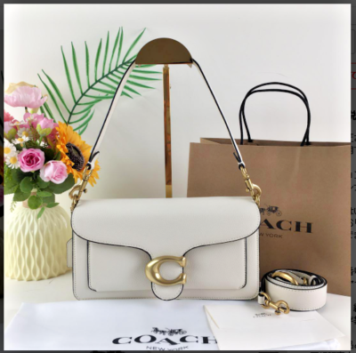 COACH CH857 Tabby Shoulder Bag 26 Polished Pebble Leather White