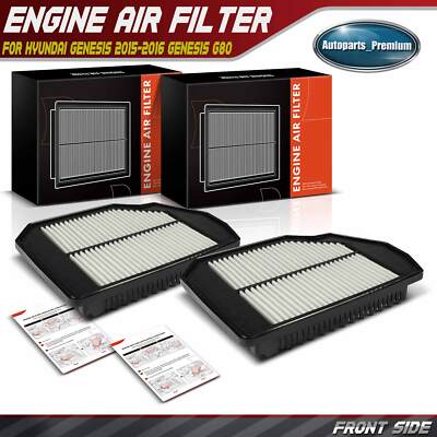 2x Engine Air Filter for Hyundai Genesis 2015-2016 Genesis G80 2017-2020 V6 3.8L
