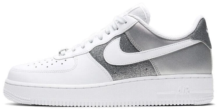 Nike Air Force 1 '07 Essential White Metallic Silver W | eBay