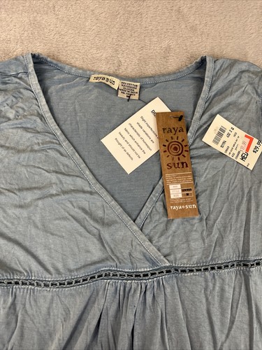 Raya Sun womens long sleeve light blue blouse size medium - Picture 4 of 7