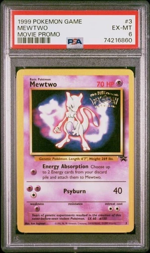 1999 Pokémon Game #3 MEWTWO Movie Promo -  PSA 6